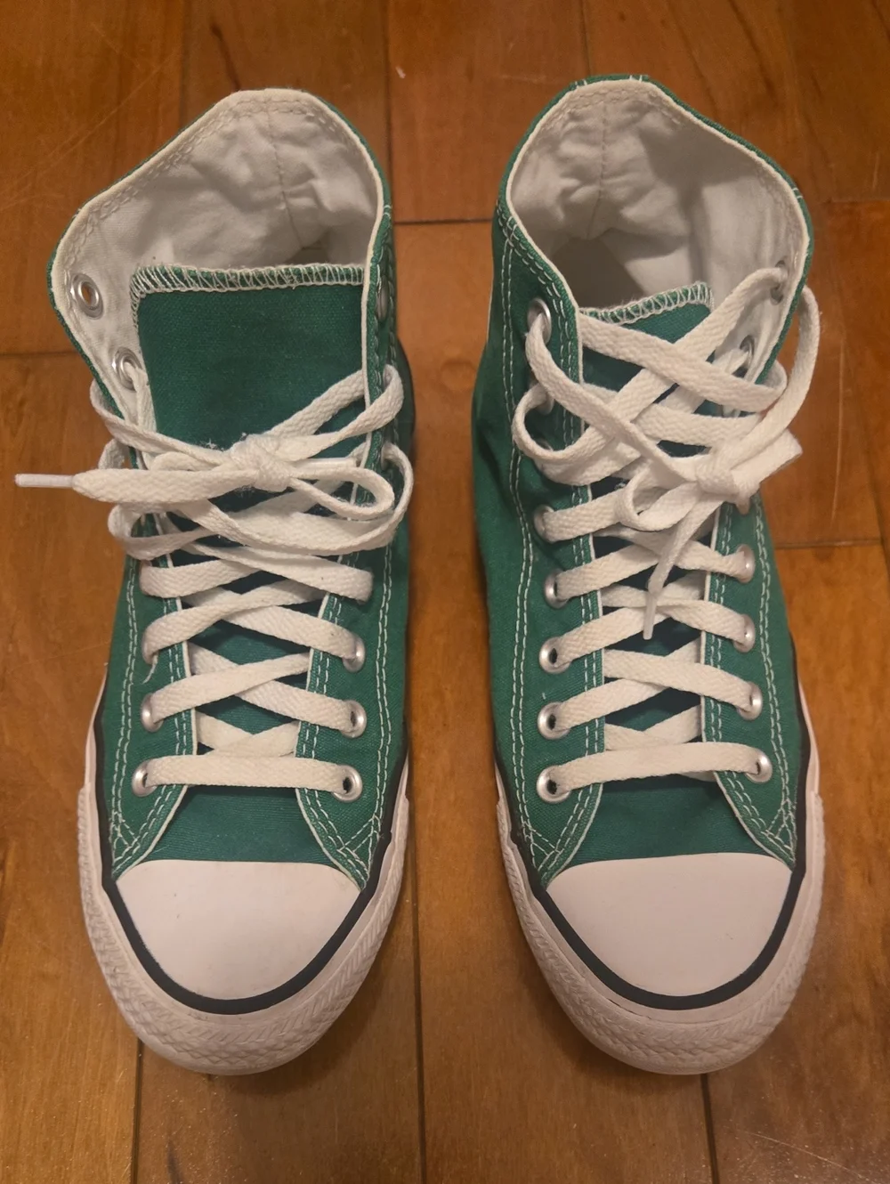 Converse Green High-Top Canvas Sneakers for Women - White Accents